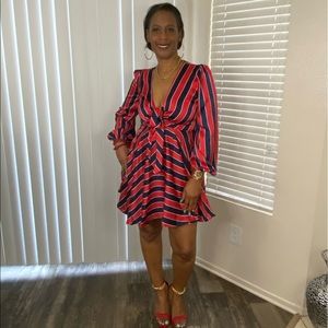 Striped satin babydoll dress 🥰